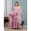 CHINNON SILK SHARARA SALWAR KAMEEZ SET INDIAN PAKISTANI PARTY WEAR WOMEN ETHNIC VFP-1881a