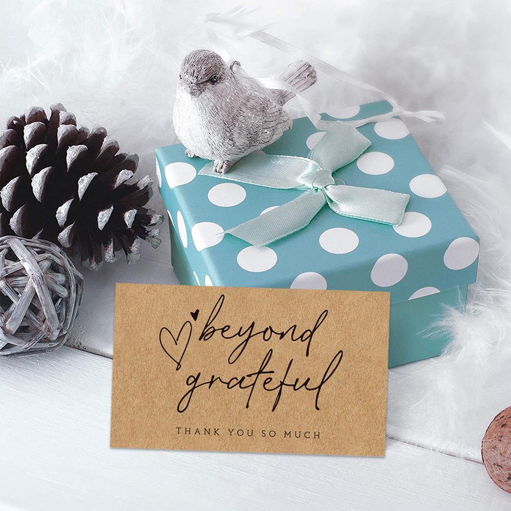 50Pcs Kraft Thank You Cards Small Business Supplies for Boutique Shops Thank You For Shopping Cards
