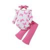 Baby Strampler Set mit Alphabet-Print - Schleifenhose Zweiteiler