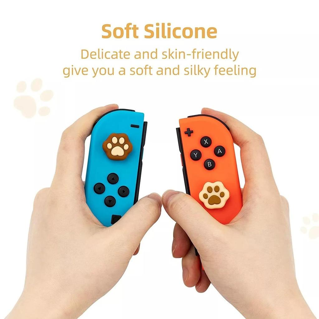 4Pcs Cat Paw Silicone Thumb Grip Caps Compatible with Nintendo Switch/OLED/Lite