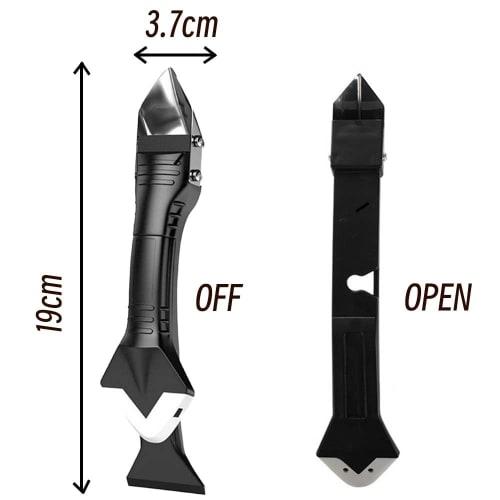 Caulking Tool Kit with Interchangeable Caulking Stripper, Silicone Sealant Remover Shovel, Scraper Caulking Tool, and 5 Adjustable Doctor Blades