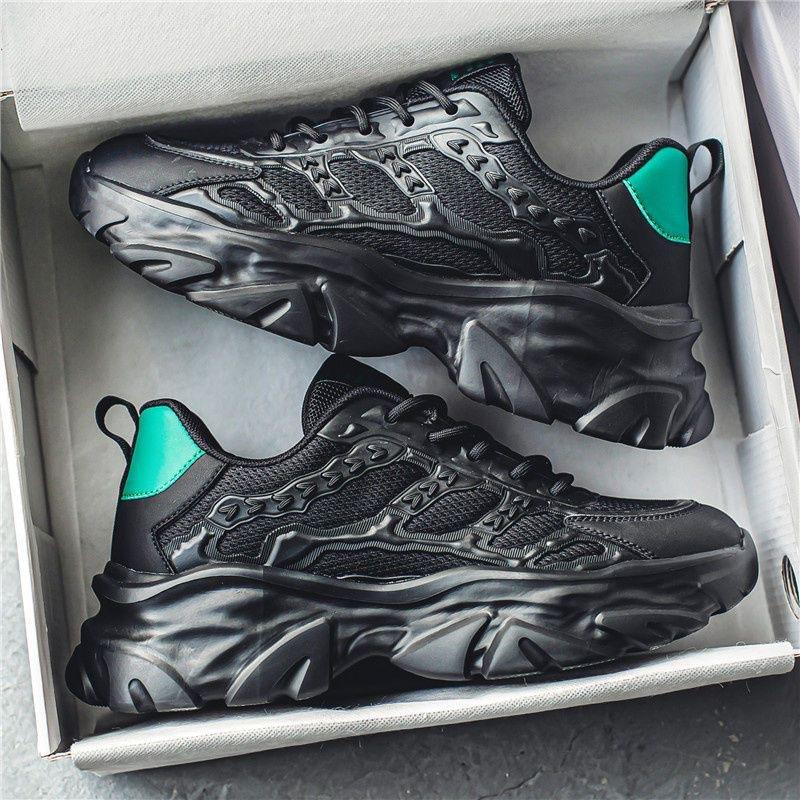 New Breathable Mesh Shoes Men's Korean Version Trendy Versatile Thick Soled Sports Shoes