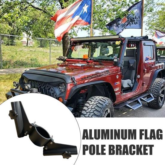 Yousheng Dual Flag Pole Mount, Aluminum Dual Flag Holder for Trailer Hitch, Fits 2-2.25 Inch Receivers, Heavy Duty RV Flag Stand, Outdoor Camping