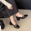 Dámske Vintage Štvorcové Mary Jane Topánky Jarná Móda Nízke Dámske Britský Štýl Elegantné Štvorcový Podpätok Jednoduché Topánky Lodičky