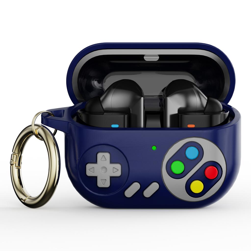 Für Samsung Galaxy Buds3 Pro Silikonhülle Retro-Spielkonsole Ohrhörer-Abdeckung mit Karabiner