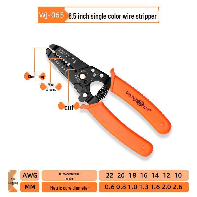 Multi-function Stainless Steel Wire Stripping Pliers - Manual Cable Crimping and Cutting Tool for Electricians