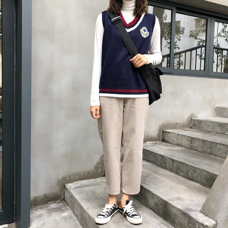 Women's Trendy Sleeveless Knit Vest - Autumn College Style