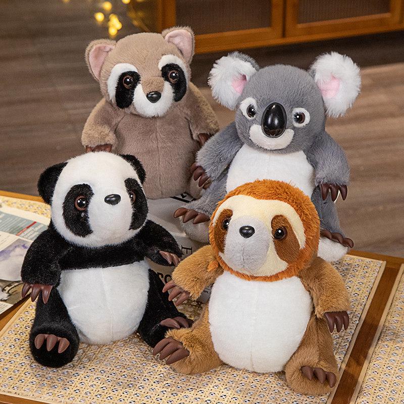 Plush Animal Toy: Panda, Koala, Sloth, Raccoon Mini Dolls