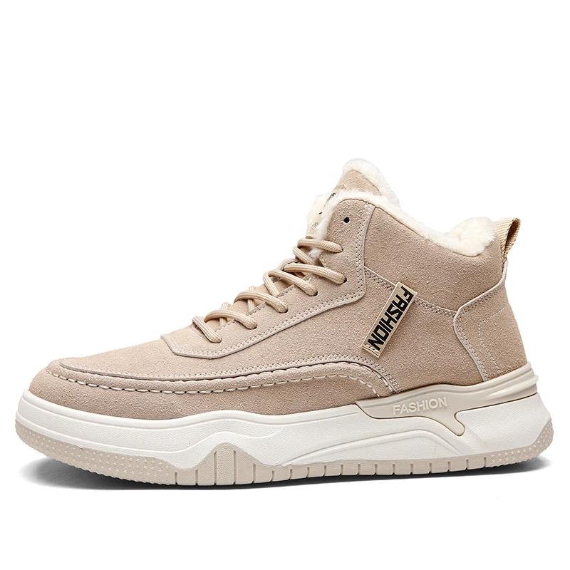 

Мужская повседневная обувь Износостойкая Для активного отдыха Пешие прогулки Гибкая Рекомендуется Толстая подошва Водонепроницаемая Удобная Универсальная Плюс Бархат 44 хаки