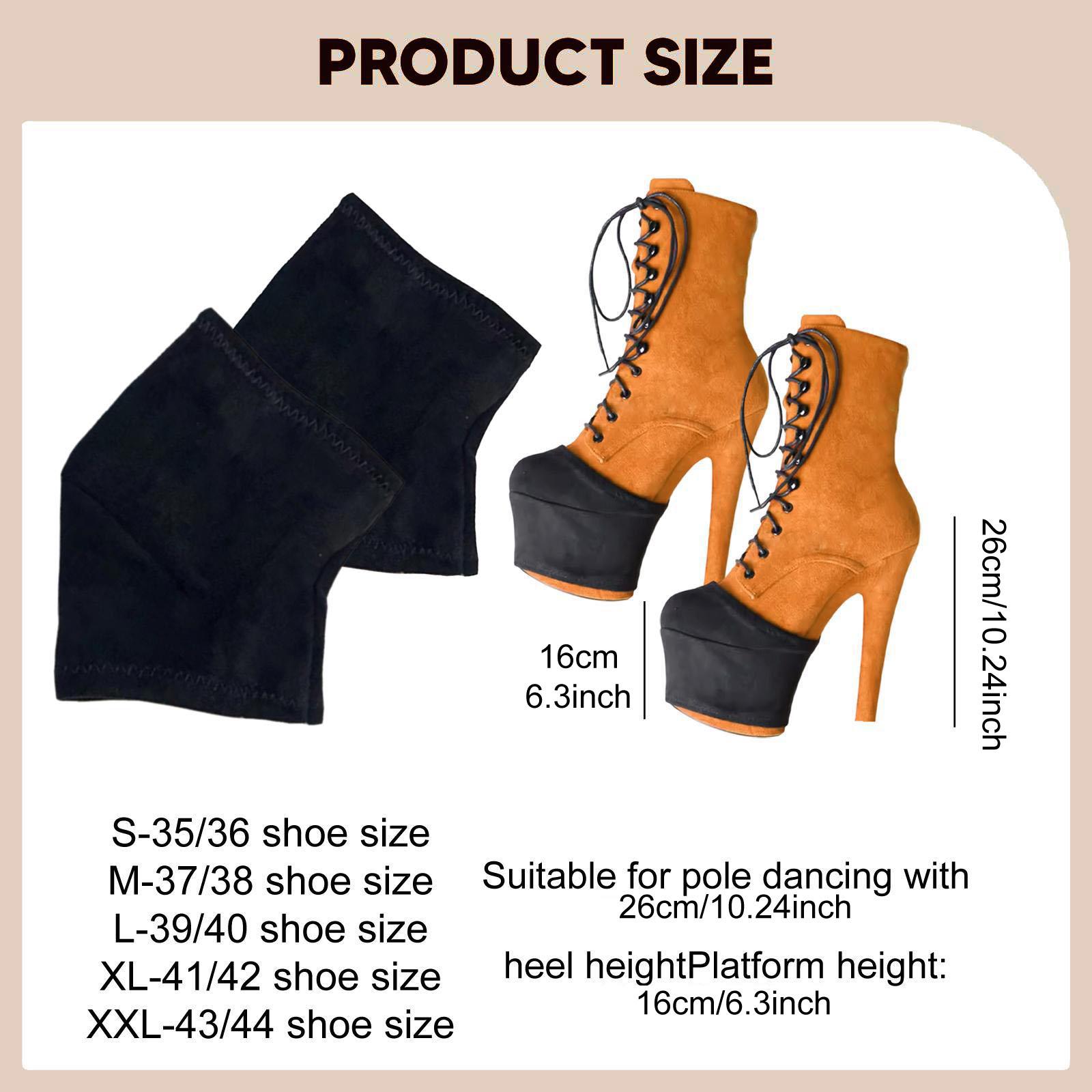 Tanzschuhschoner Schuhüberzüge Griffige Ärmel Rutschfeste Wildleder-Schutz für High Heel Stiefel L gray