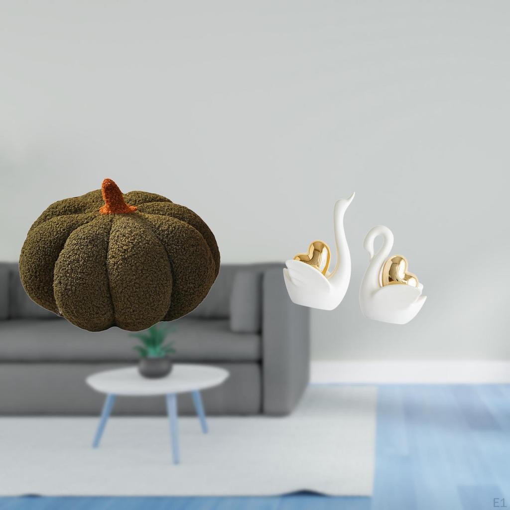 Enchanting Pumpkin Swan Pillows And Elegant Figurines for Cozy Bedroom Sofa Artistic