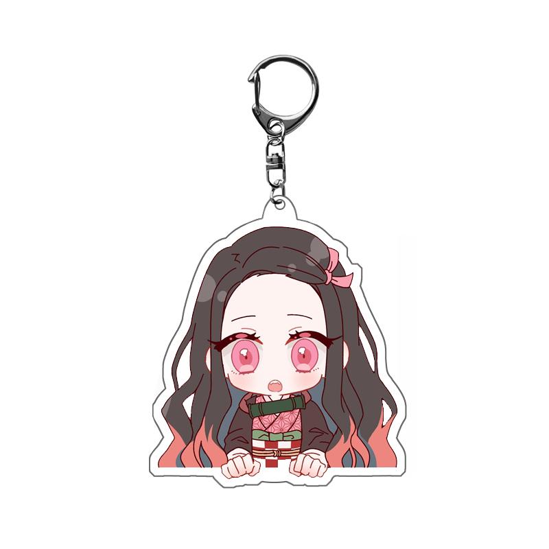 Anime Demon Slayer Kimetsu No Yaiba Llavero Anillo Dibujos Animados Kamado Tanjirou Kamado-Nezuko Tomioka Giyuu Figura de Acción Modelo Regalo