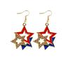 Independence Day Flag Hat, Slippers, Love Earrings, Red, White And Blue Striped Flag Earrings