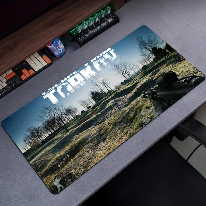 Tapete de Mouse para Jogos Escape From Tarkov com Bordas Costuradas para Escritório, Teclado de Computador, Laptop e Mesa de Casa com Base de Borracha Antiderrapante