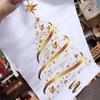 Home Decoration Large Christmas Tree Window Stickers Creative Golden Xmas Decals Waterproof Removable Wallpaper Holiday