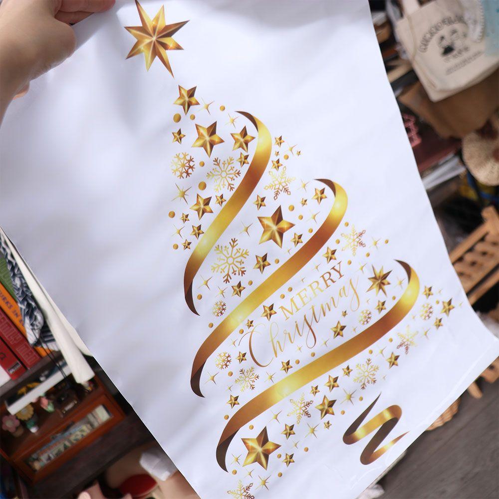 Home Decoration Large Christmas Tree Window Stickers Creative Golden Xmas Decals Waterproof Removable Wallpaper Holiday