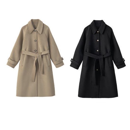 Podzimní zimní dámská bunda s páskem Silný volný rozepínací límec OL na dojíždění