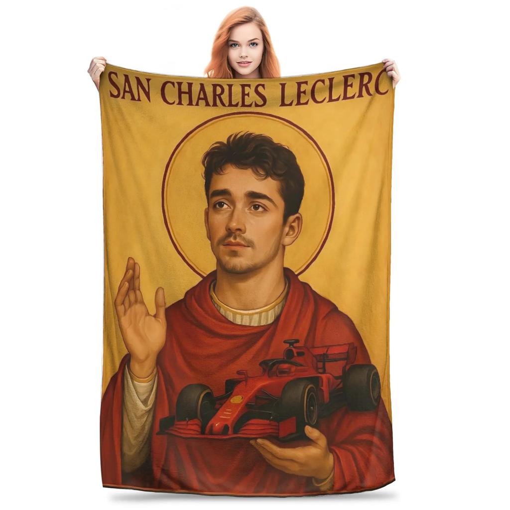 Max Verstappen Charles Leclerc Blankets Soft Warm Novelty Plush Bedding Throws for Cozy Home Decor Student Dorms Flannel Bedspr