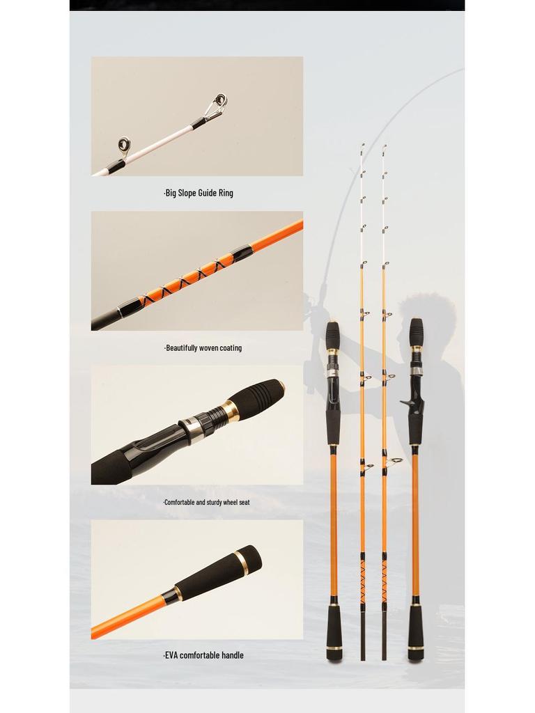 1.55m Soft Tip Sea Fishing Jigging Rod - One and a Half Boat Lure Tackle