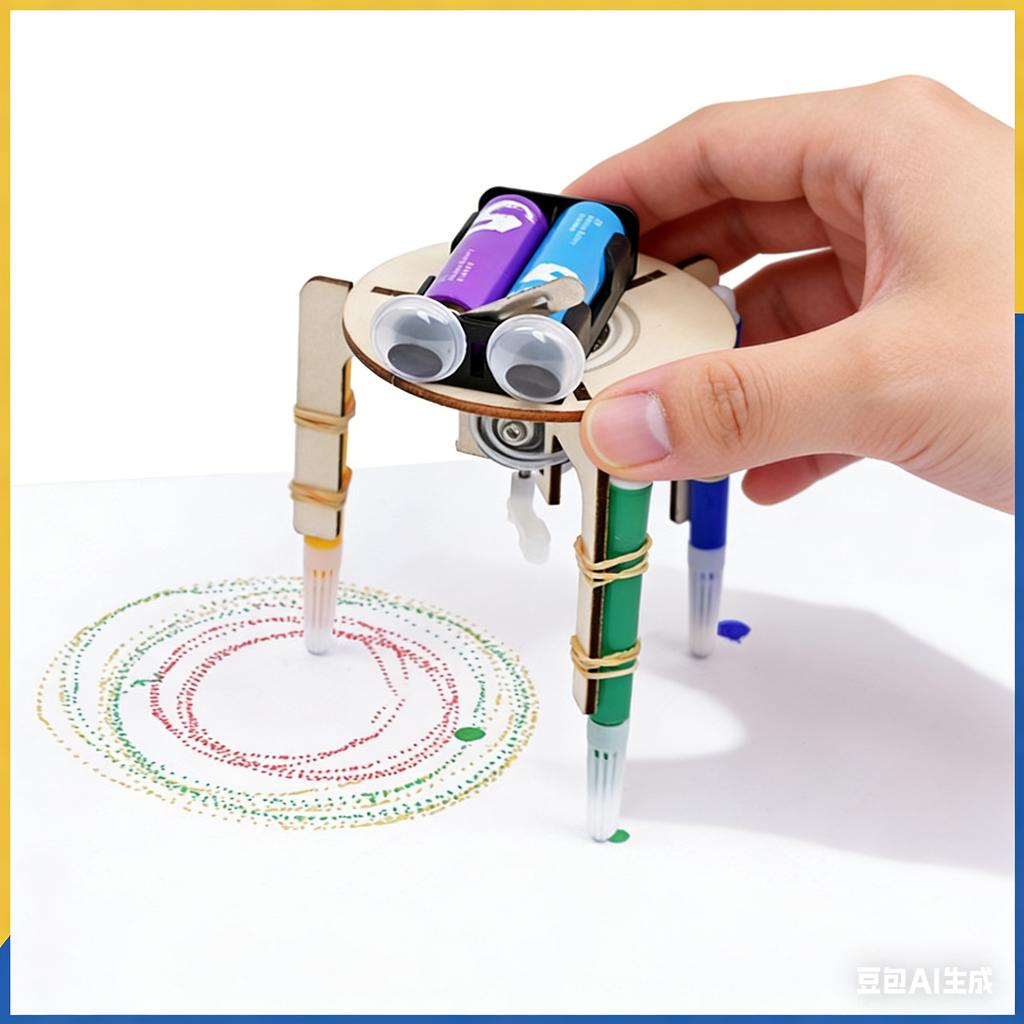 DIY Electric Vibration Graffiti Robot STEM Science Experiment Toy Kids Handmade Assembly Educational Creative Novelty Kit