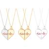 2Pcs Magnetic Couple Heart Pendant Necklace Lovers Women Chain Jewelry Gifts