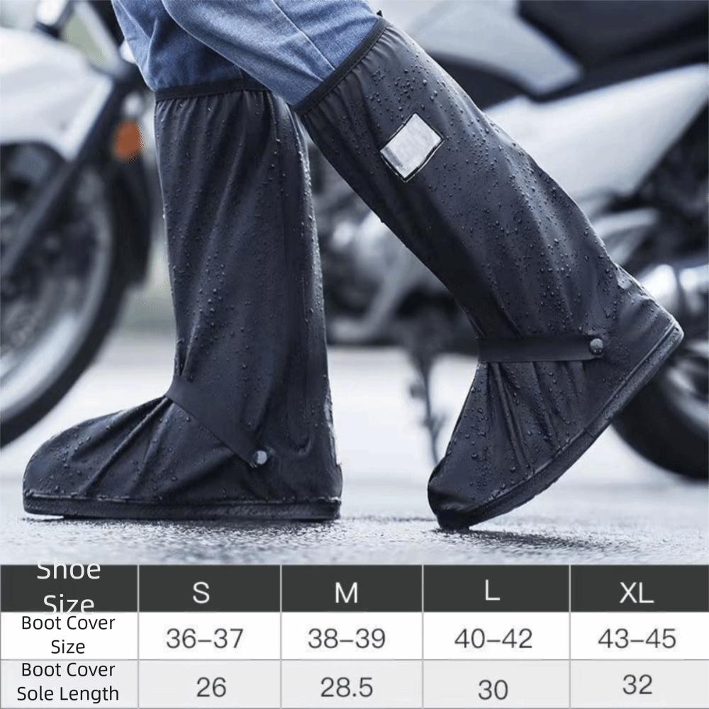 

Durable Shoe Cover 42cm Tall Waterproof Shoe Protector Women s Rain-Proof Shoes Motorcycle Riding XL чёрный