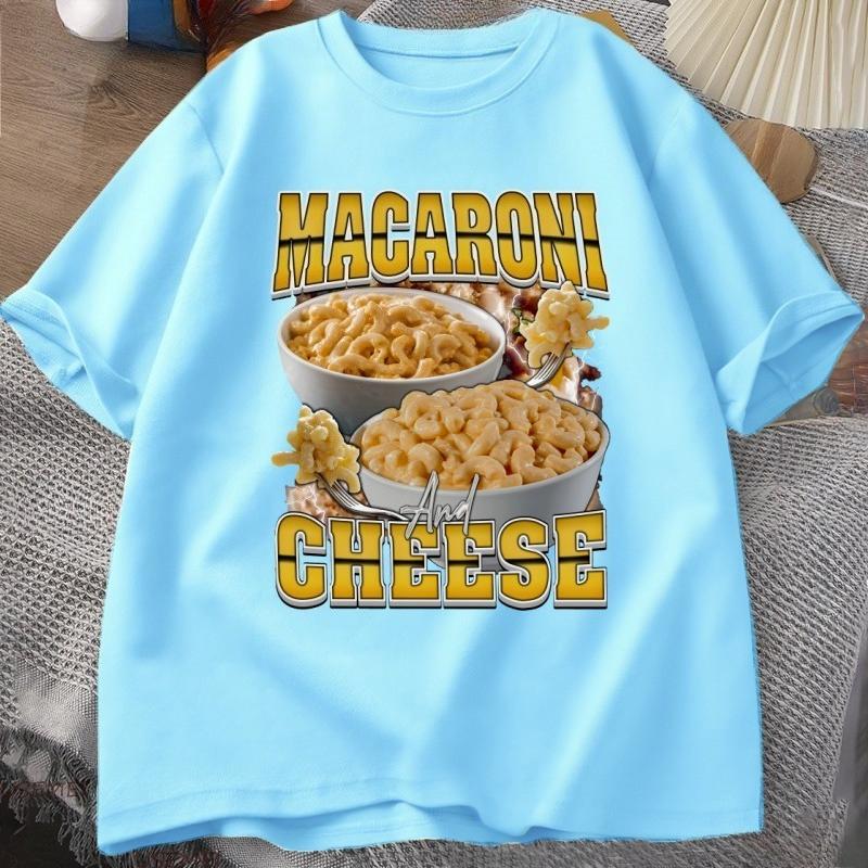 Macaroni Cheese Rap Vintage Graphic TShirt Funny Retro Food Lover Tshirt 90s Aesthetic Trendy Y2K Streetwear Tees Clothes