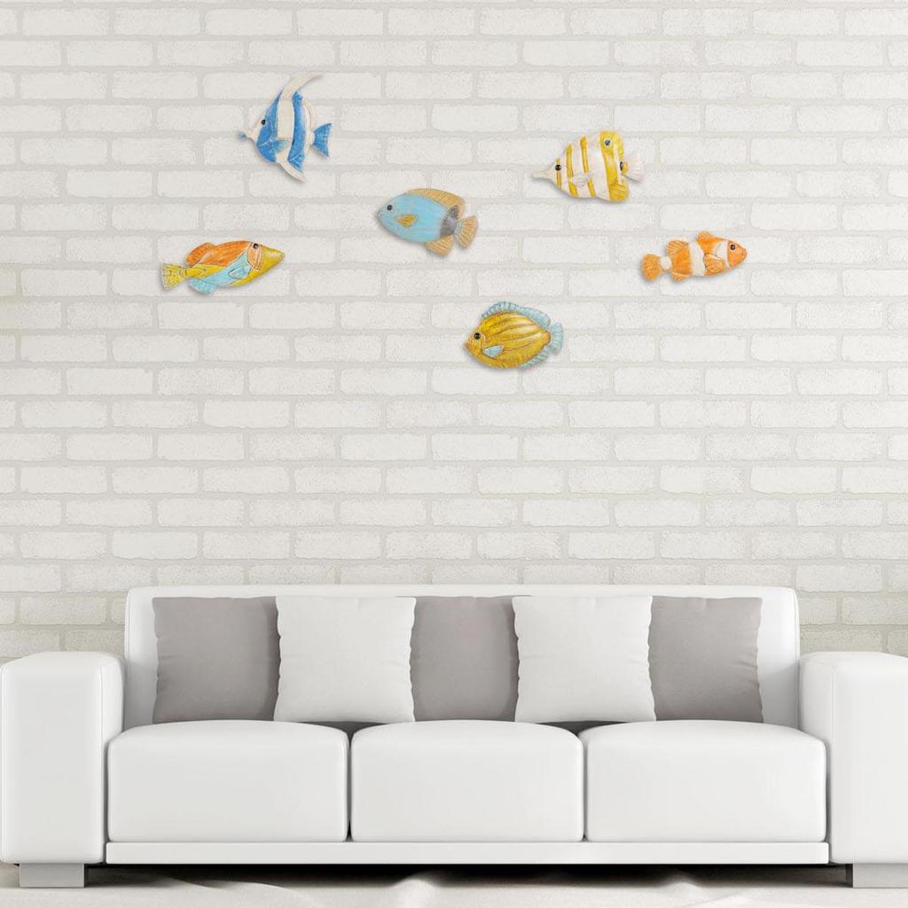 Fish Wall Hanging 6 Iron Wall Decor Creative Ornament Craft Wall Setting Wall Hanging Marine Life