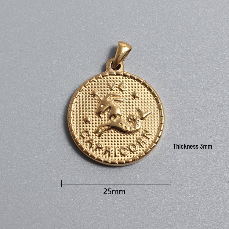 Gold-Plated Zodiac Pendant Necklace Parts - DIY Handmade Jewelry Accessory
