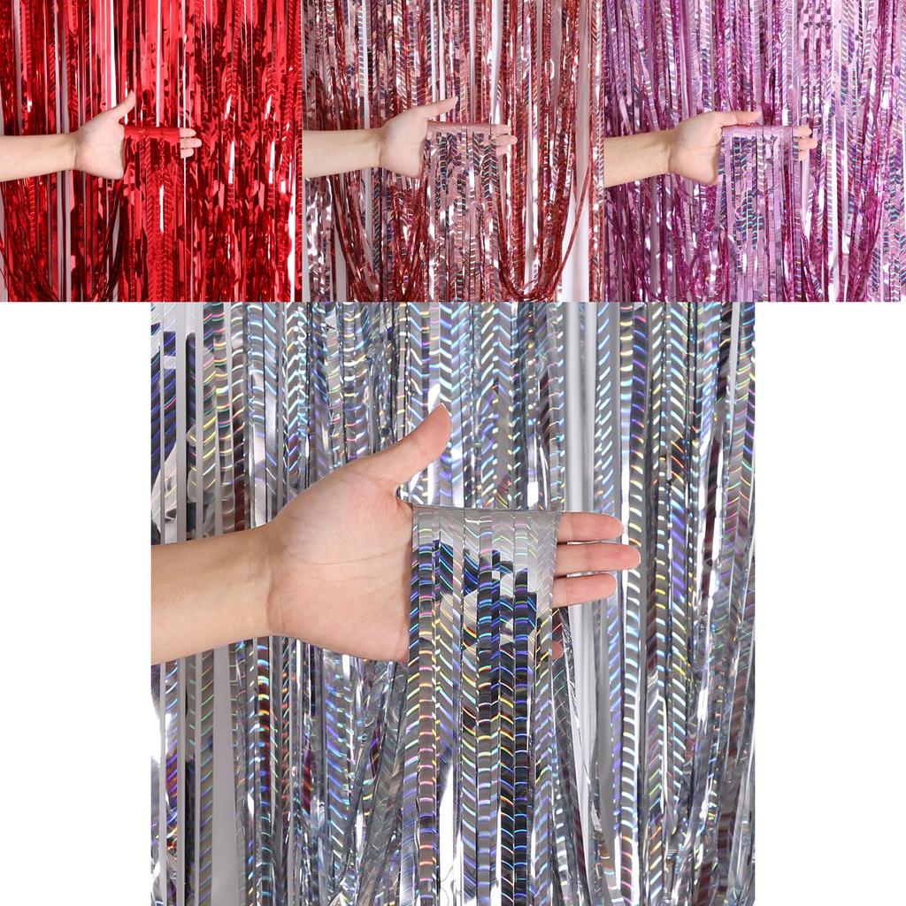 Stunning 2 Meter Colorful Wave Shimmering Curtains For Birthday Party And Wedding Decorating