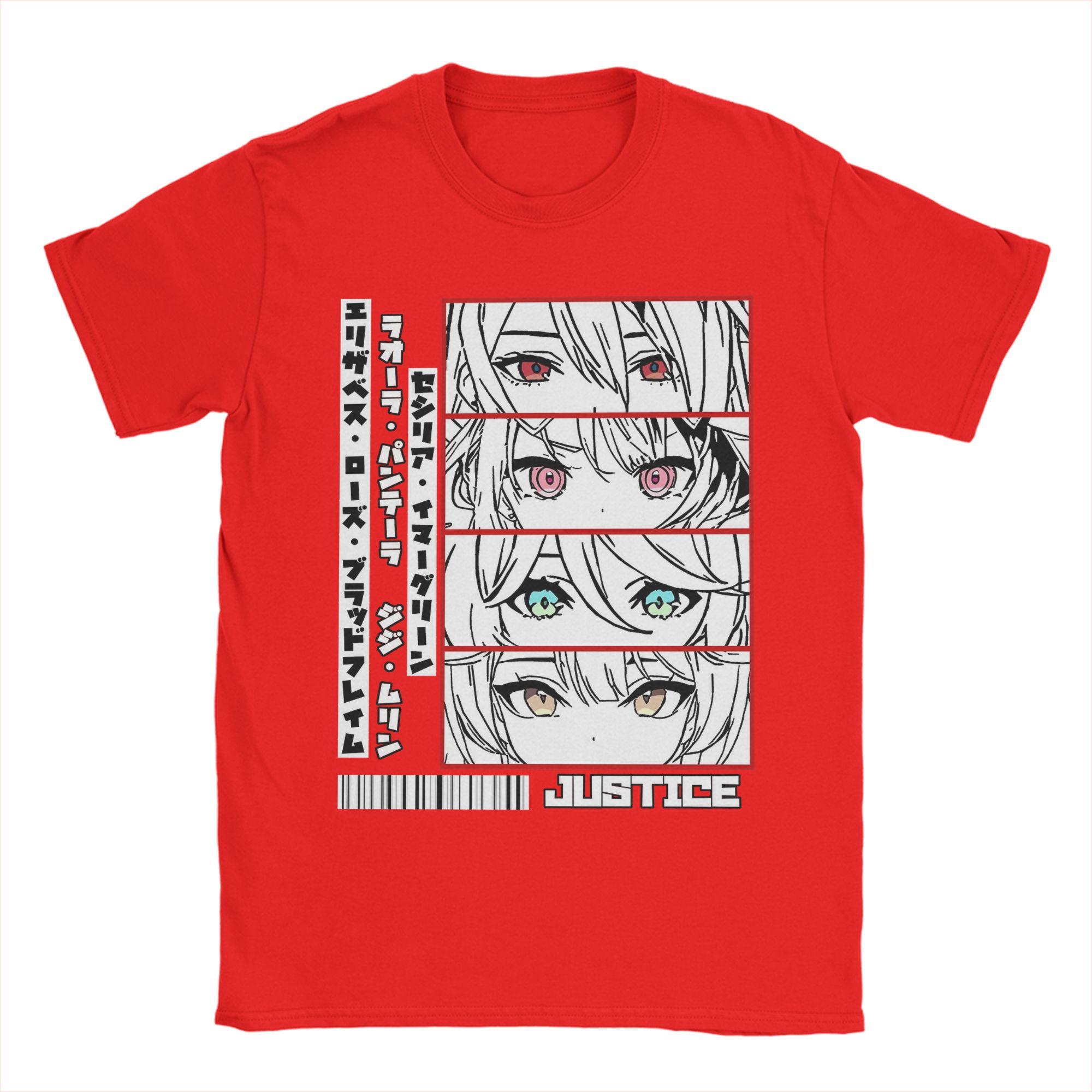 

Casual Holo Justice Panel Hololive TShirts Unisex O Neck Pure Cotton T Shirt Short Sleeve Tees Gift Idea Clothing S