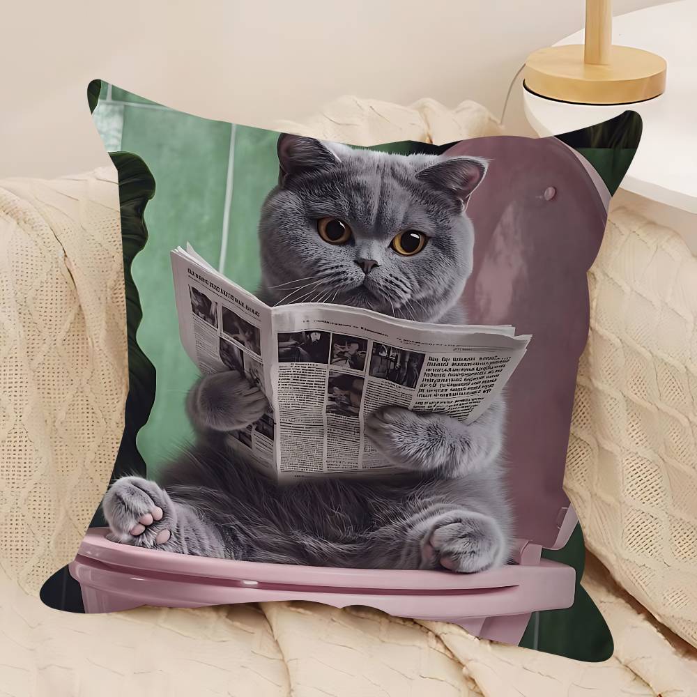 Funny Toilet Animals Reading Cushion Cover Decorative Pillow Sofa Home Decor Case Pillow Cases