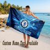 Chelsea FC Design Beach Towel Custom Text Large Towel for Beach Vacation