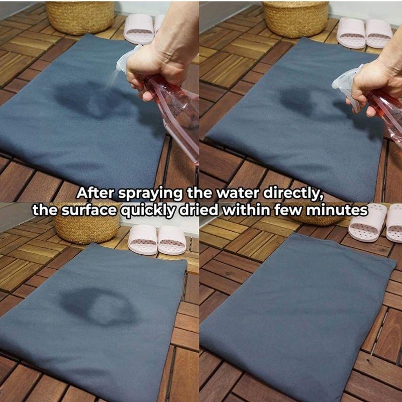 Homlly Soft Diatomite Bath Floor Mat with Washable Cover (Plain) (X2PCS)