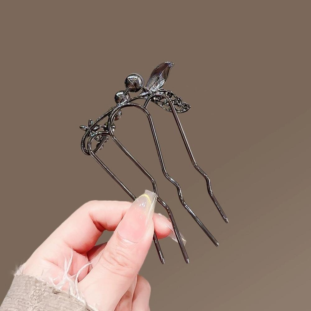 1pc New Fashionable Commuter Comb Disc Hair Bead Four Toothed Comb Disc Hair Artifact Hairpin Female Hairpin Retro Insert Comb