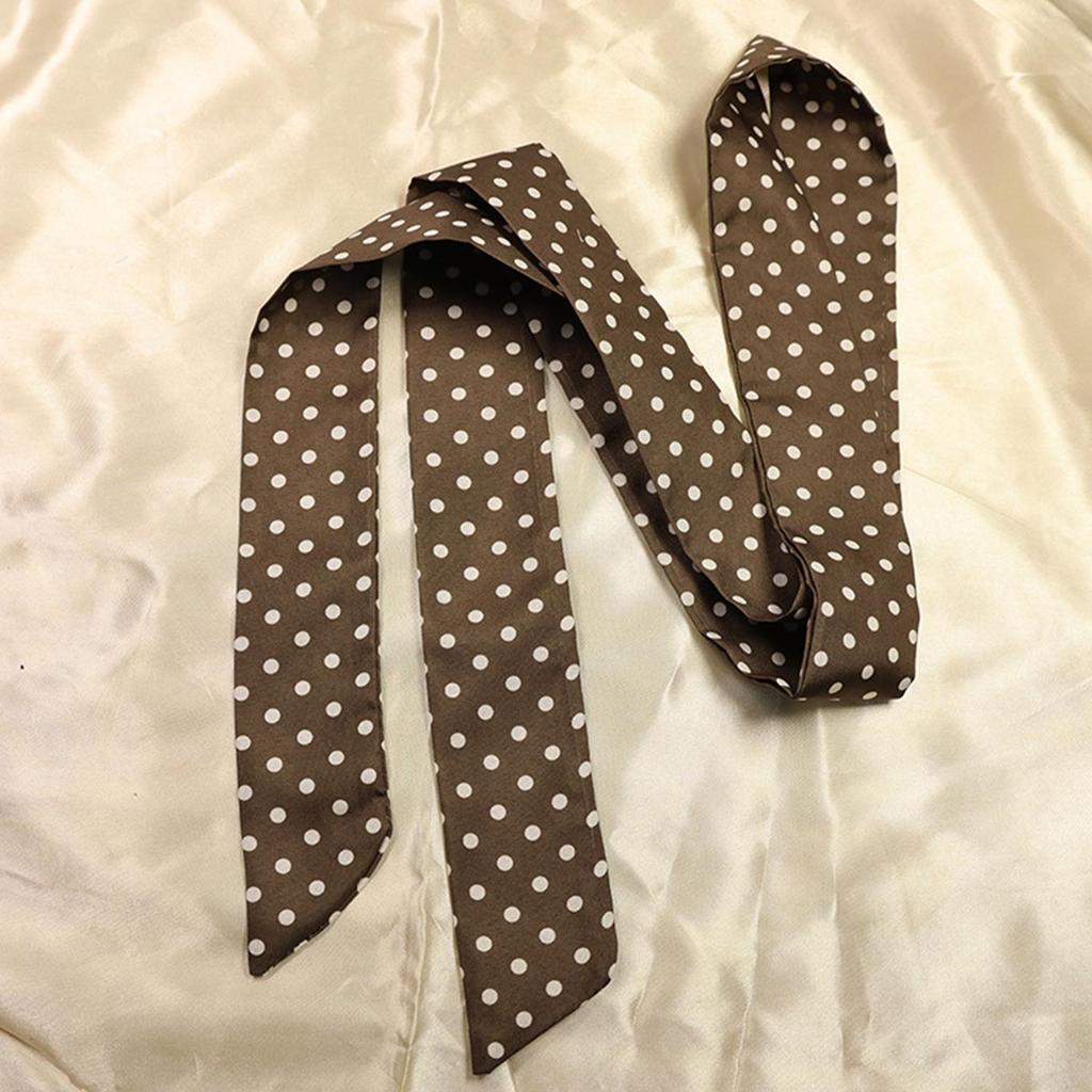 Retro Narrow LongThin Scarf Polka Dots Women Tie Multifunction Hairs Band Bags Handle Decoration Scarfs Fashion Accessories