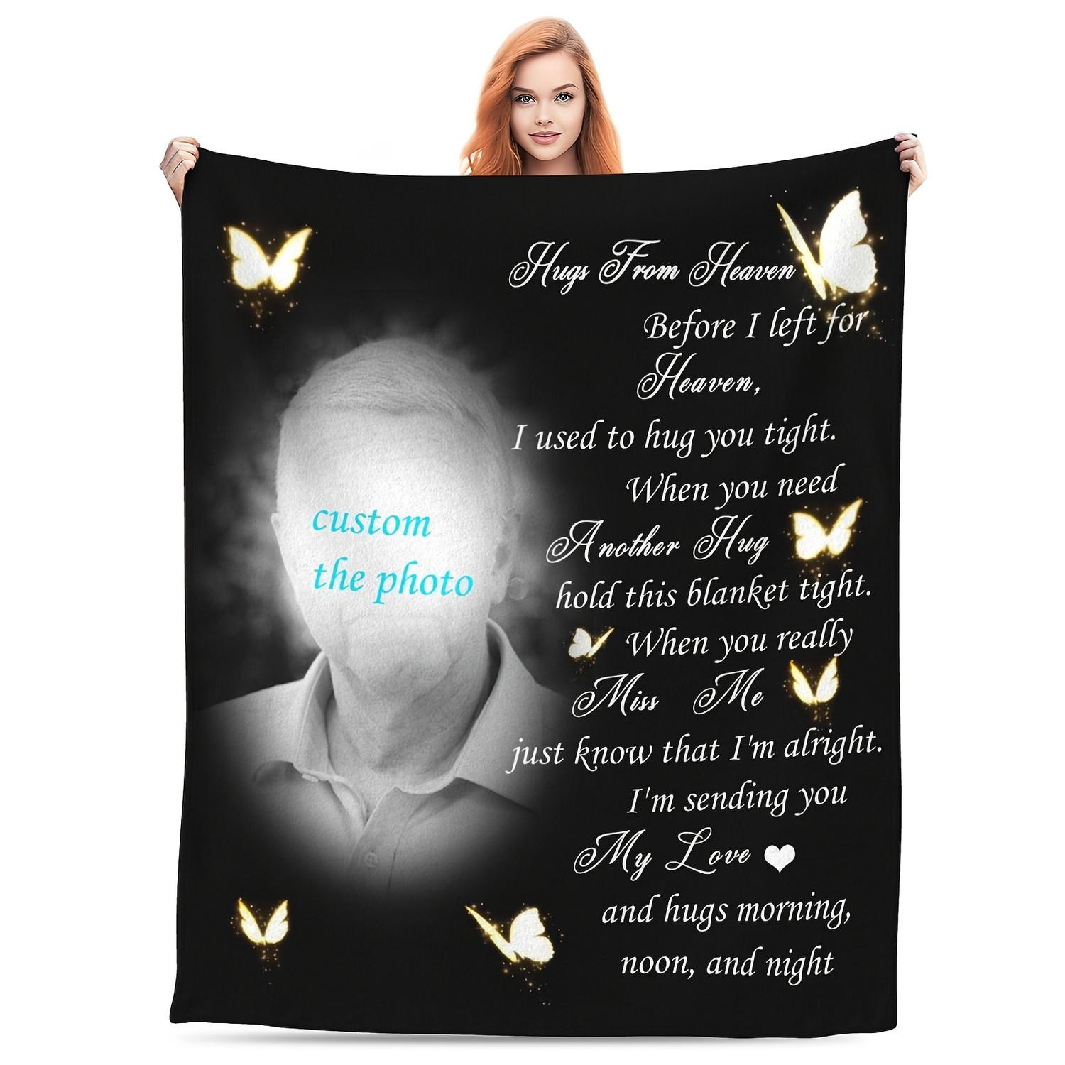 Custom Memorial Photo Blanket - In Loving Memory Heartfelt Throw 70x100cm