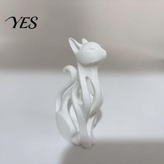 Hollow Cat Decoration 3D Printed Figurine, Modern Black White Kitten Statue, Shape Figurine Artistic Animal Sculpture Desk Decoration, Gift for Lovers