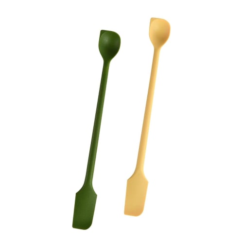 BLOOPIC Silicone Spatula, Double-Headed, Set of 2, Heat-Resistant, Cooking Spoon, Kitchen Tool, Silicone Spatula, Multifunctional, Small, Rubber Spatu