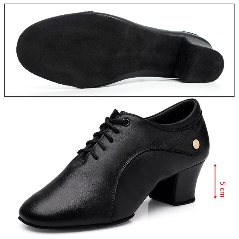 LEATHER Latin Dance Shoes Female Teacher Sports Shoes Practice Ballroom Dancing Shoes Square Cowhide Sneakers Women Shoes