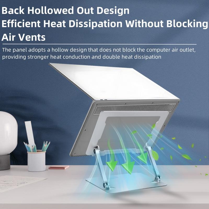 D079 Aluminum Alloy Desktop Laptop Bracket Foldable Hollow Out Notebook Cooling Stand