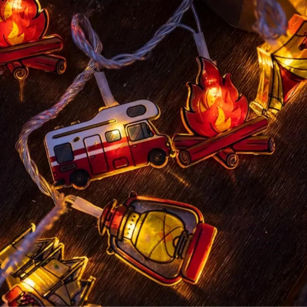 Xiaomi 1pc LED Camping Pattern String Lights Camping Shape Atmosphere Decorative Fairy Lamp For Outdoor Camping Home Garden Yard Decor