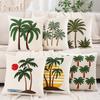 1 Stück Palme Bestickte Kissenhülle Samt Frühling Sommer Wohnzimmer Schlafzimmer Sofa Dekoration, Strandurlaub Stil