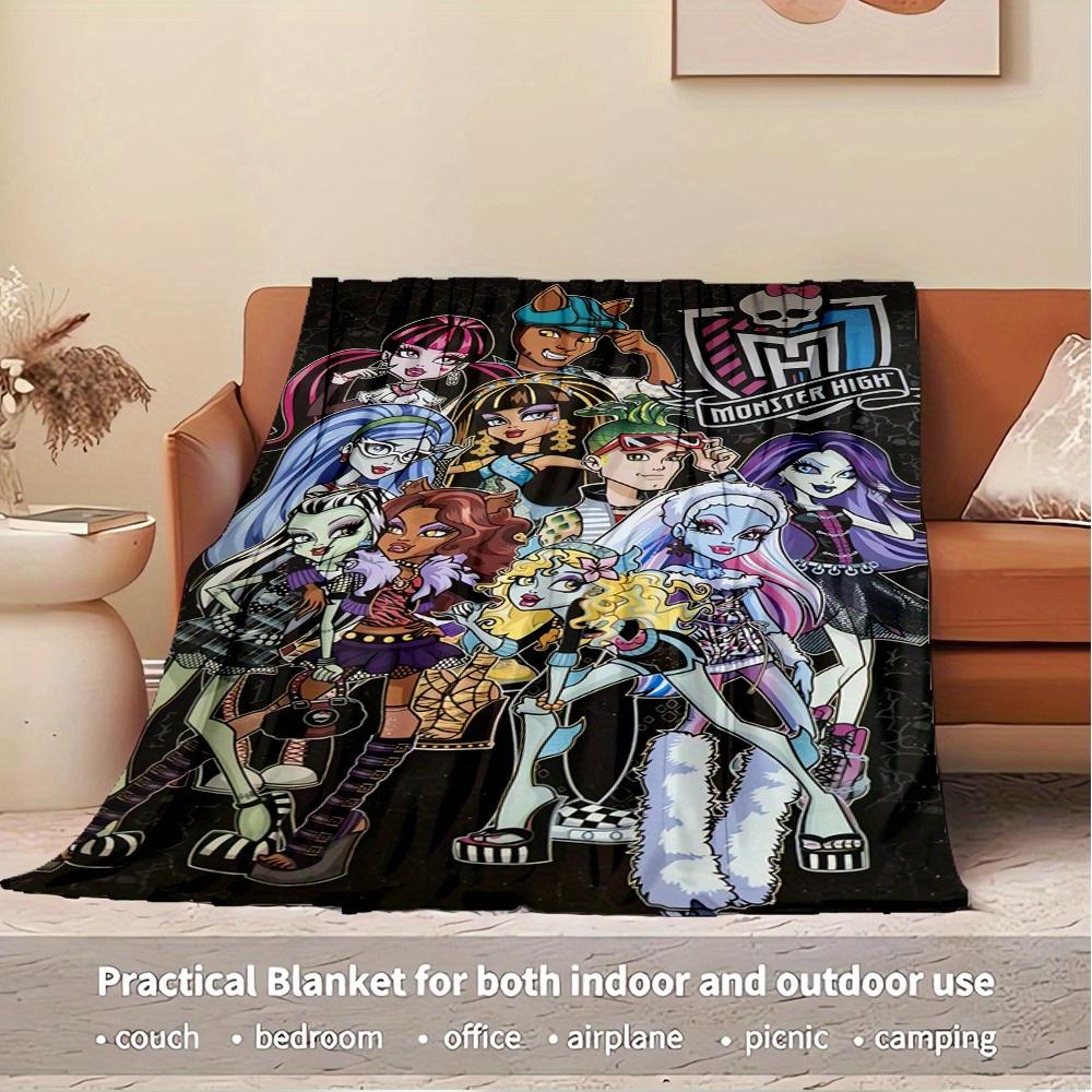 1pc Flannel Throw Blanket, Monster High,Gothic Fashion,Fantasy Pattern Printed Blanket, Warm Cozy Soft Blanket For Couch Bed Sofa Car Office Trave213