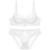 Sexy Ultra-thin Lace Underwear Fashion Ribbon Big Chest Small Semi-see-through Bra Suit Women