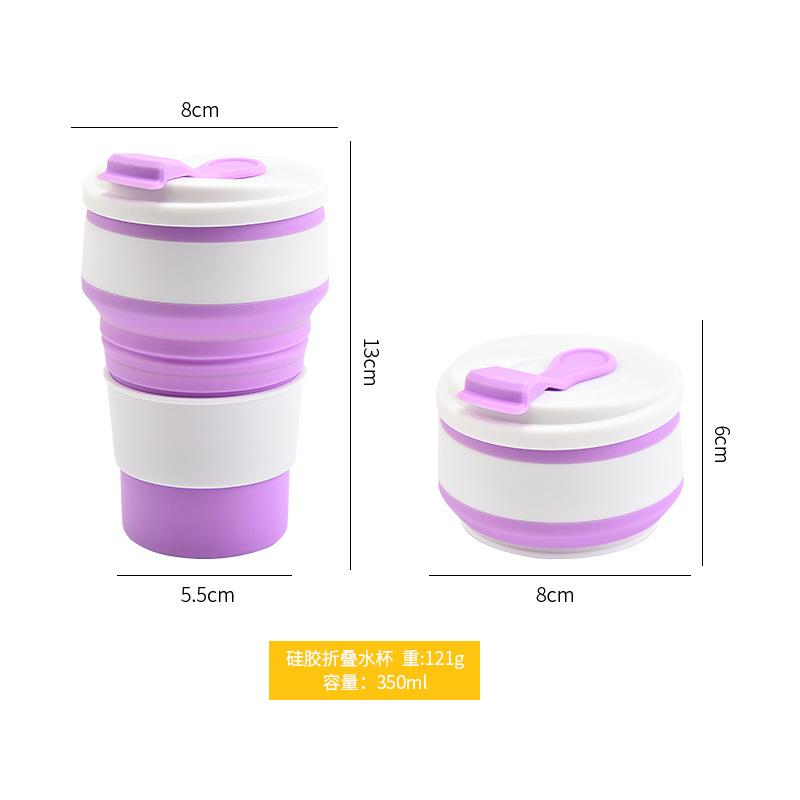 Silicone Folding Cup, Hot Drink Cup, Camping Travel, Portable, Anti-Drop Drinking Milk, High-Temperature Resistant Straw Cup