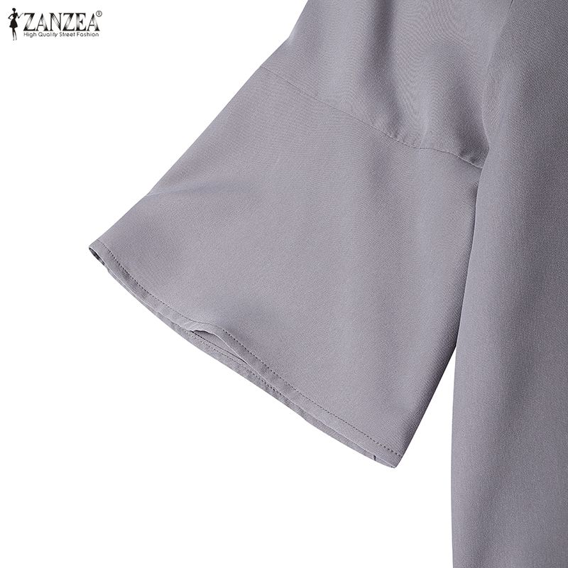 ZANZEA Women 3/4 Sleeve Blouse and Pants Casual Two Piece Suit Sets