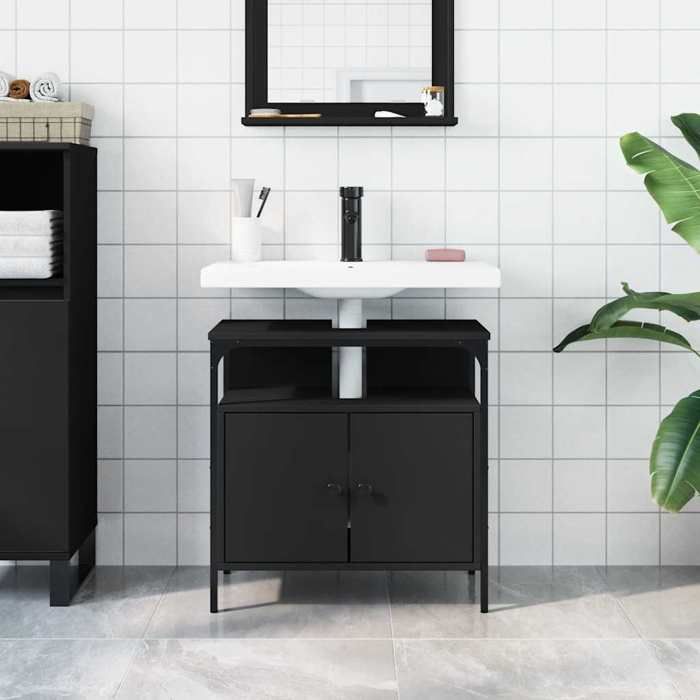 VidaXL Armoire Lavabo de Salle de Bain, Placard sous Vasque avec Porte, Meuble de Rangement, Organisateur de Toilette 842436