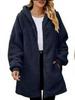 2025 Winter Women's Plush Hooded Zipper Cardigan Jacket - European & American Style