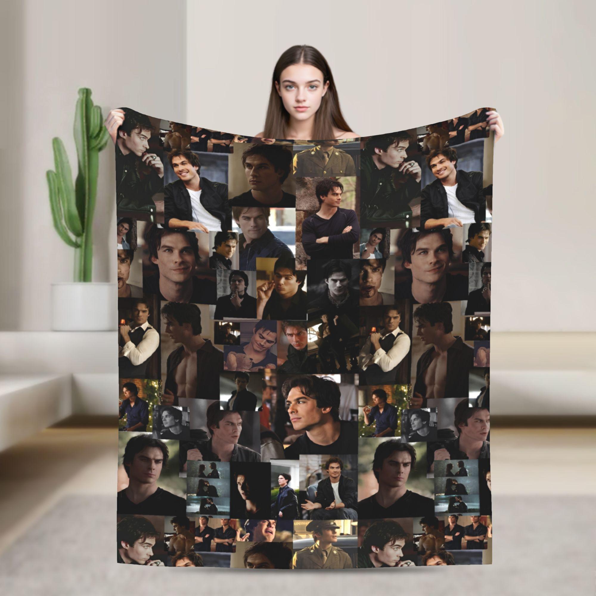 

The Vampire Diaries Damon Salvatore Blankets Quality Warm Throw Blanket Winter Airplane Travel Bedroom Aesthetic Bedspread 75x90cm